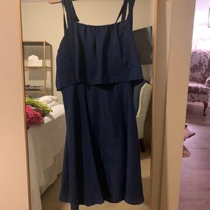 Navy Parker dress with tie straps
